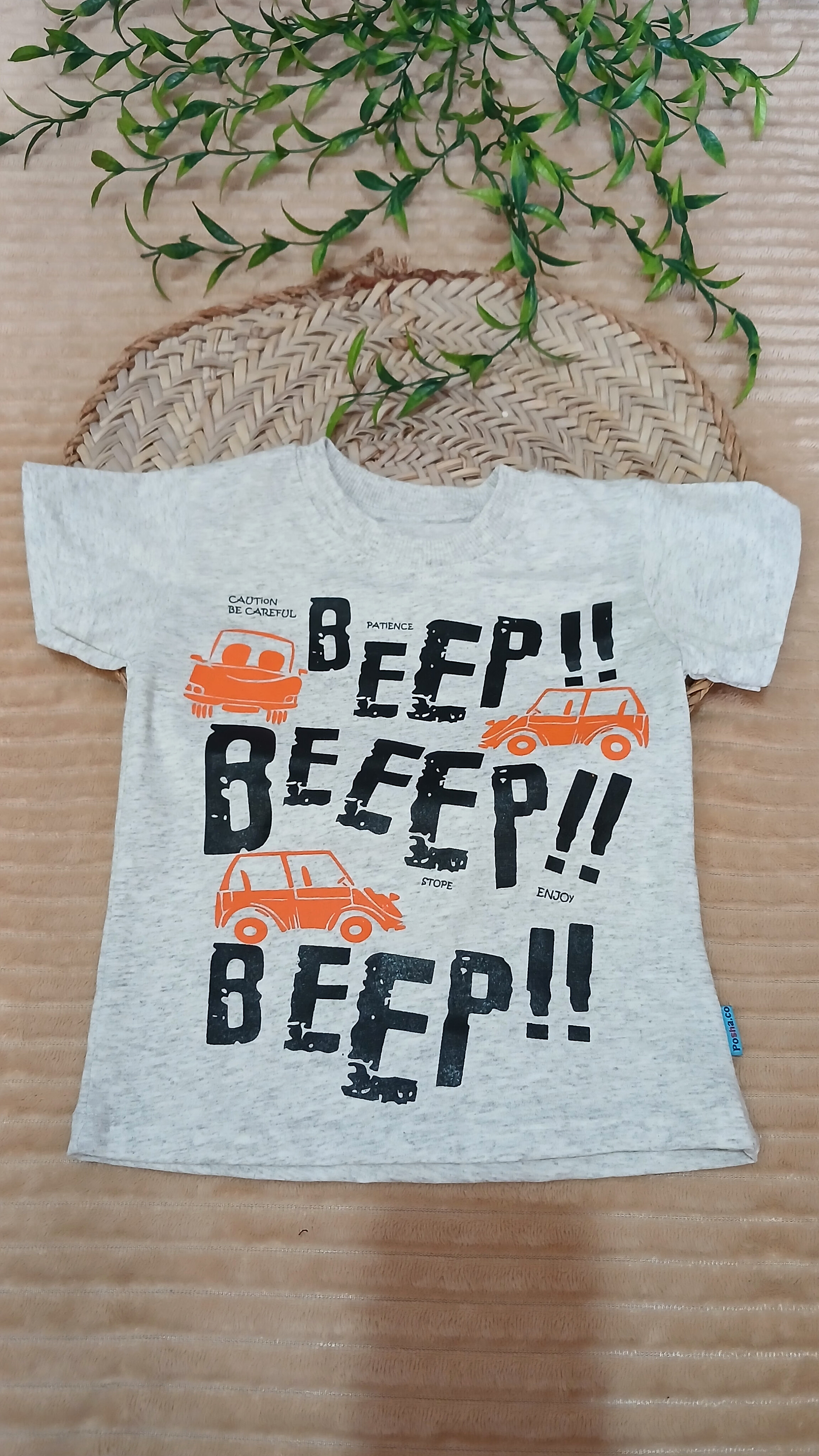 ست تیشرت و شلوارک نخی پسرانه طرح ماشین بیب بیب | سایز ۳۵ تا ۵۰