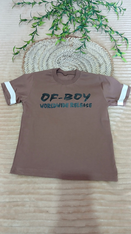 ست تیشرت و شلوارک نخی پسرانه طرح OF BOY | سایز ۴۵ | تخفیف ویژه به قیمت خرید